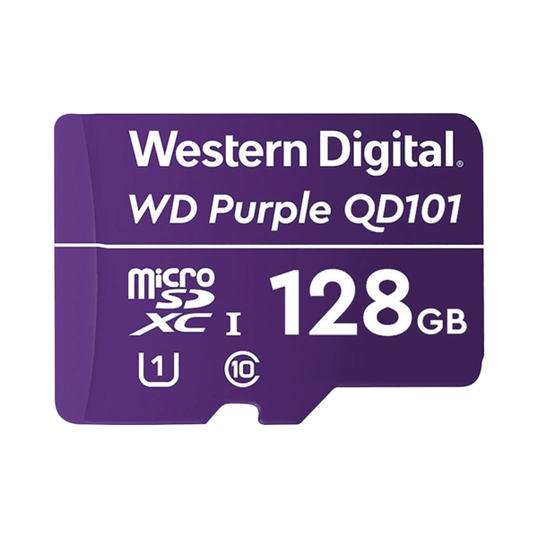 Tarjeta microSD WD Purple 128 GB SC QD101 – Almacenamiento para Videovigilancia 24/7