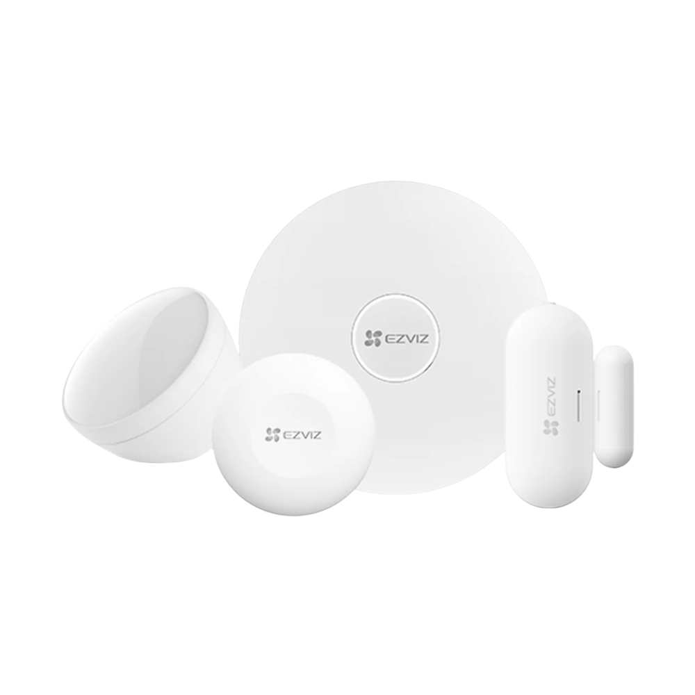 Kit de Alarma Inalámbrico EZVIZ CS-B1-A0-A34 – Segunda Generación con HUB A3, Sensores PIR, de Apertura, Botón Inteligente y Tecnología Zigbee