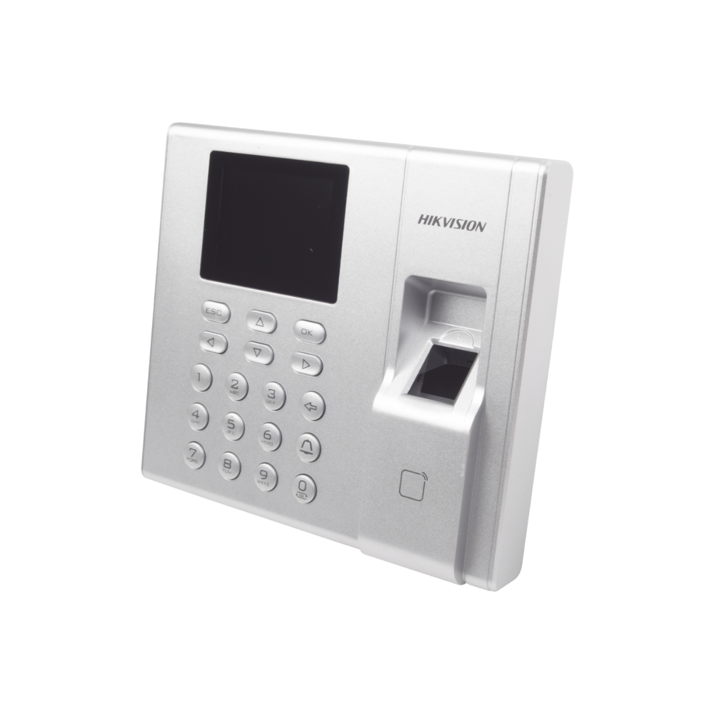 Terminal de Control de Acceso Hikvision DS-K1T8003MF – Lector Biométrico y de Tarjetas MIFARE, 1.000 Huellas, Soporte para Asistencia
