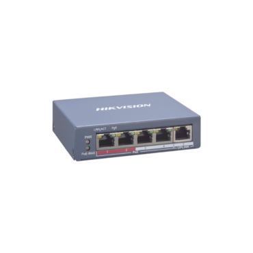 Switch PoE+ Gigabit Hikvision DS-3E1105P-EI/M – 4 Puertos PoE+, 1 Puerto Uplink, 35 W, No Administrable