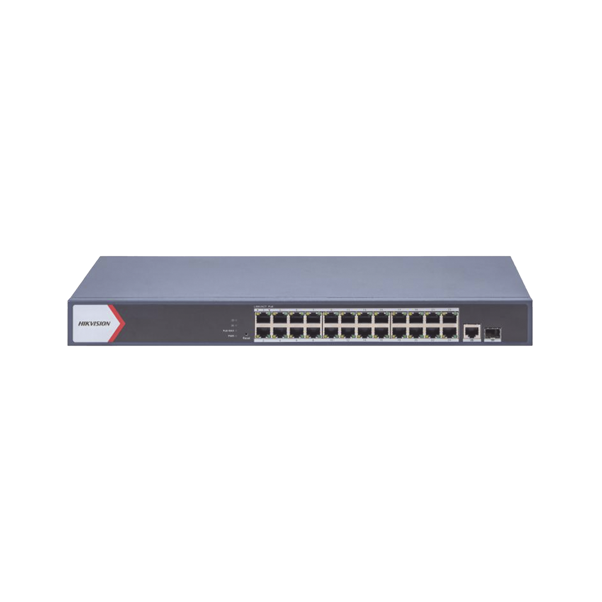 Switch PoE Administrado Hikvision DS-3E1526P-EI/M – 24 Puertos Gigabit PoE+, 230 W, 1 Puerto SFP, 1 Puerto RJ45 y Gestión Inteligente