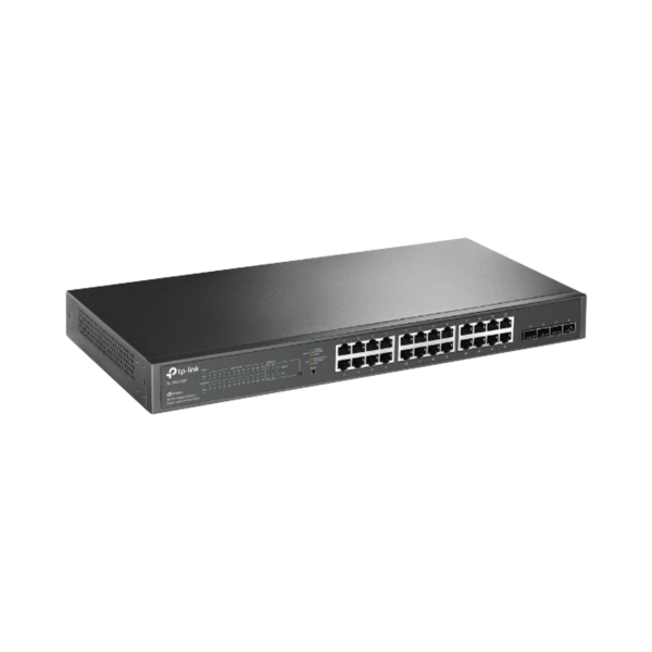 Switch Administrable TP-Link TL-SG2428P – 24 Puertos Gigabit PoE+, 4 Puertos SFP, 250 W, Capa 3 Lite, VLAN y Enrutamiento Estático