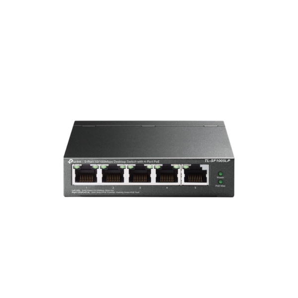 Switch TP-Link TL-SF1005LP – 5 Puertos 10/100 Mbps, 4 Puertos PoE, Soporte IEEE 802.3af, Escritorio