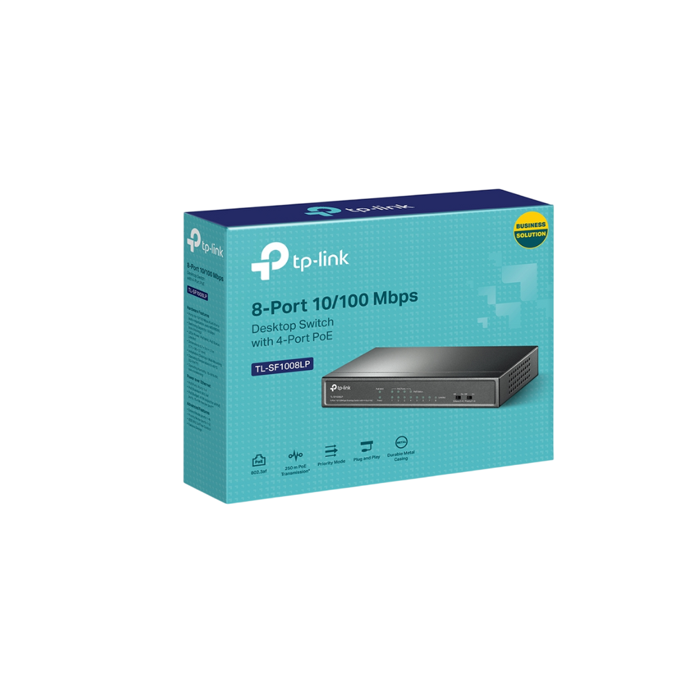 Switch TP-Link TL-SF1008LP de 8 Puertos 10/100 Mbps con 4 Puertos PoE, 41 W, Carcasa Metálica - Image 3